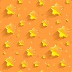Seamless Colorful Gummy stars Jelly Candies Background. Sweets Vector Pattern.