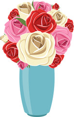 Vase with flower clipart design illustration