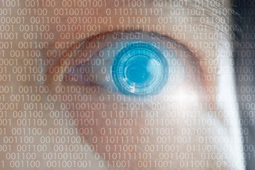 eyes to see digital information Security scan.