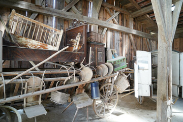 Details on an old Bavarian wooden farmhouse