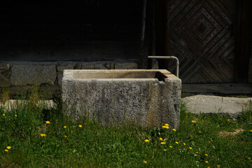 Details on an old Bavarian wooden farmhouse