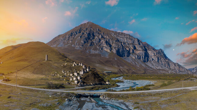 Dargavs, the medieval city of the dead in the mountains of the Caucasus.