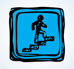 Road sign. Underground crossing. Vector drawing