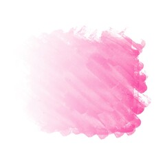 Hand draw pink brush watercolor strock on white background