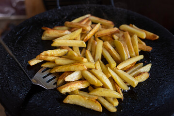 Cooking french fries in traditional way