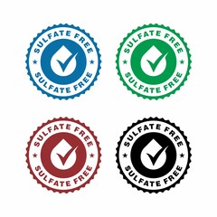 Sulfate free round icon. Symbol for personal care products.