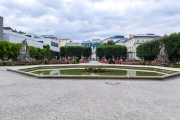 Naklejka premium Mirabell palace garden early in the morning with no body, Salzburg, Austria