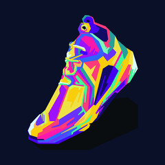 Sneakers wpap popArt colorful style vector design