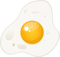 Fried egg in pan clipart design illustration