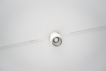 Stretch ceiling white and complex shape.