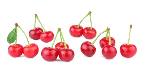 Cherries isolated on white background