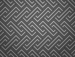 Abstract geometric pattern with stripes, lines. Seamless vector background. Black and gray ornament. Simple lattice graphic design