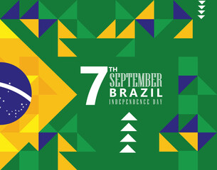 brazil independence day lettering card - obrazy, fototapety, plakaty