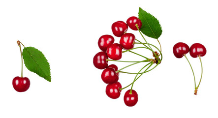 Sweet cherry fruits isolated on a white background