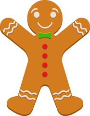 Gingerbread man clipart design illustration