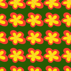 Creative decorative flowers seamless pattern. Simple stylized flower buds wallpaper.