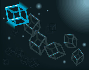 cubes in black technology