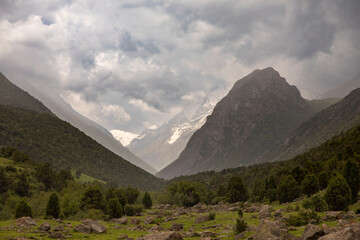 A stormy day in the Tian Shan Mountains of Kyrgyzstan.