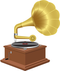 Realistic gramophone vector design illustration