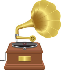 Realistic gramophone vector design illustration