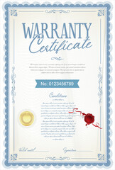 Warranty Certificate retro vintage design vector illustration 