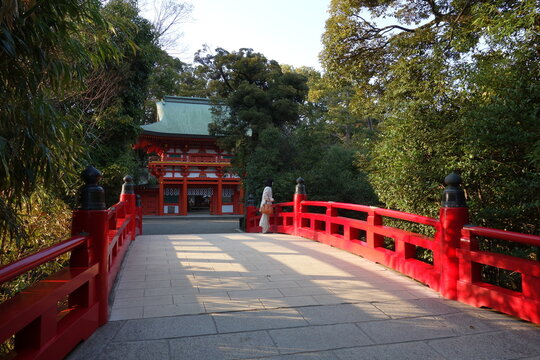 大宮氷川神社　神橋　楼門　埼玉県　さいたま市