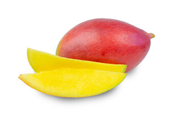Mango isolated on a white background. Tropical ripe fruits.
