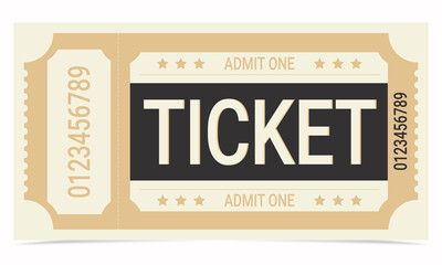 Retro style ticket template graphic illustration