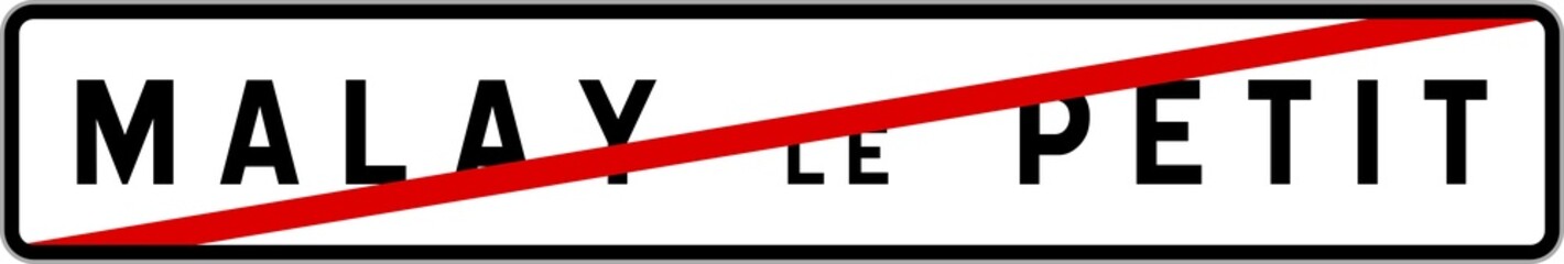 Panneau sortie ville agglomération Malay-le-Petit / Town exit sign Malay-le-Petit
