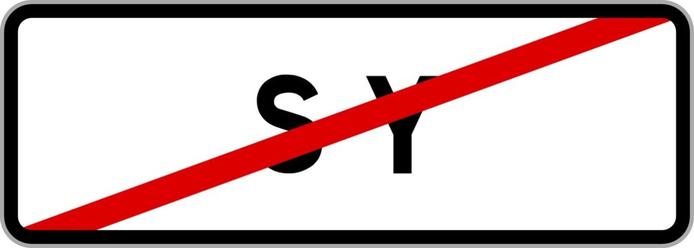 Panneau sortie ville agglom&eacute;ration Sy / Town exit sign Sy
