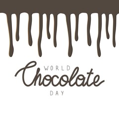 World Chocolate Day. Vector illustration card. Concept design for web, banner, background, wallpaper, poster or card design.