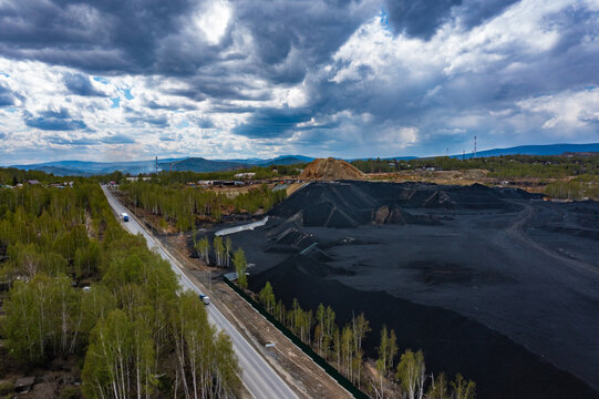 Enterprise Karabashmed smokes and pollutes the environment in the city of Karabash, Chelyabinsk region, Russia