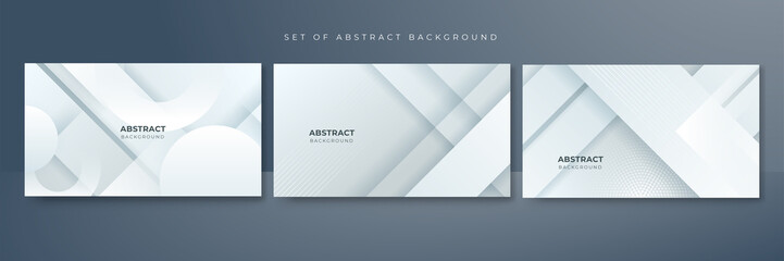 Abstract white geometric shape with futuristic concept background