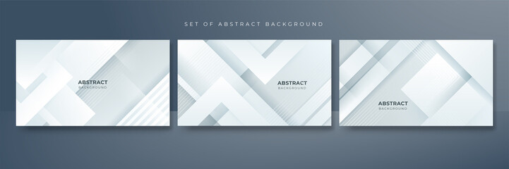 Fototapeta premium Abstract white geometric shape with futuristic concept background