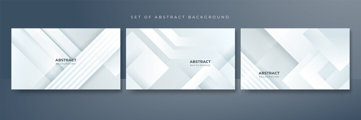 Fototapeta premium Abstract white geometric shape with futuristic concept background