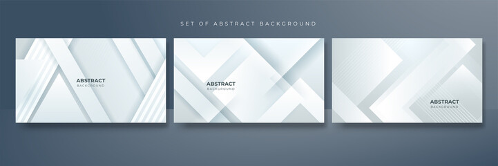 Fototapeta premium Abstract white geometric shape with futuristic concept background