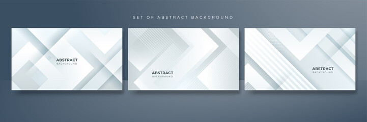 Abstract white geometric shape with futuristic concept background