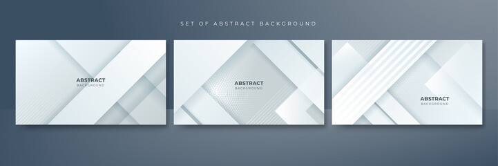 Abstract white geometric shape with futuristic concept background