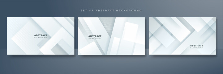 Abstract white geometric shape with futuristic concept background