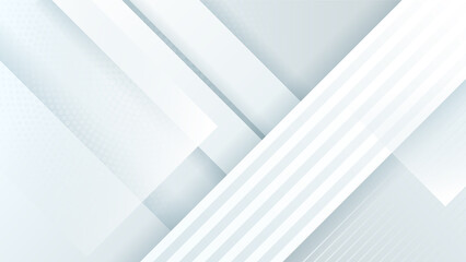 Obraz premium Abstract white geometric shape with futuristic concept background