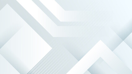 Fototapeta premium Abstract white geometric shape with futuristic concept background