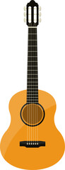 Stylish classical guitar clipart design illustration