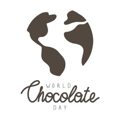 Obraz premium World Chocolate Day. Vector illustration card. Concept design for web, banner, background, wallpaper, poster or card design.