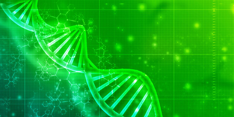 3d render of dna structure, abstract background