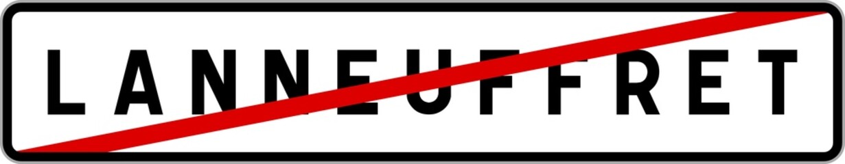 Panneau sortie ville agglomération Lanneuffret / Town exit sign Lanneuffret