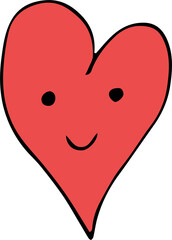 Hand drawn heart clipart design illustration