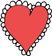 Obraz na płótnie Canvas Hand drawn heart clipart design illustration