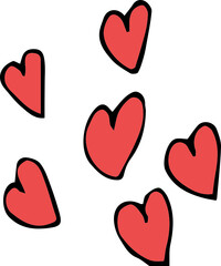 Hand drawn heart clipart design illustration