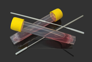 Disposable sample collection tubes with swabs
