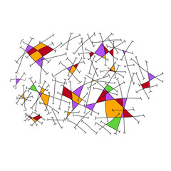 abstract background for textile registration of interior, articles of domestic way of life graphic lines are chaotically located geometrical figures